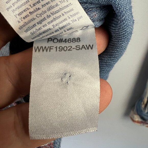 Faherty Blue Indigo Dye Plaid Flannel Button Front Shirt Size S - Picture 4 of 5